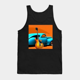 Abstract Orange Guitar and a 1940's Turqouise Car Tank Top